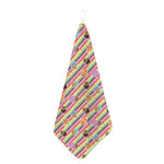 Pastel Striped Cupcake Pattern Print Hand Towel