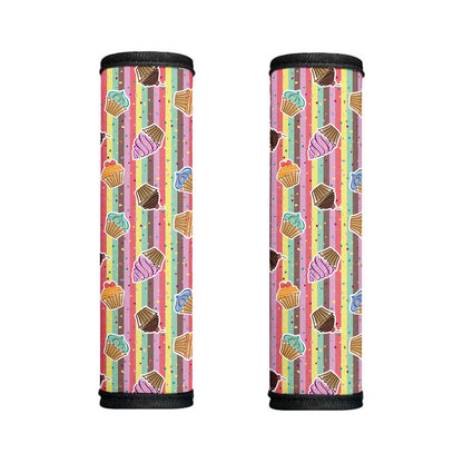 Pastel Striped Cupcake Pattern Print Handle Covers