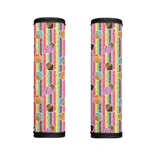 Pastel Striped Cupcake Pattern Print Handle Covers