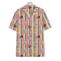 Pastel Striped Cupcake Pattern Print Hawaiian Shirt