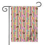Pastel Striped Cupcake Pattern Print House Flag