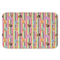 Pastel Striped Cupcake Pattern Print Indoor Door Mat