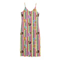 Pastel Striped Cupcake Pattern Print Jersey Midi Cami Dress