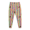 Pastel Striped Cupcake Pattern Print Jogger Pants