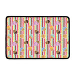 Pastel Striped Cupcake Pattern Print Kitchen Mat