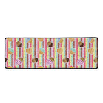 Pastel Striped Cupcake Pattern Print Long Kitchen Mat