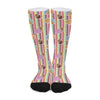 Pastel Striped Cupcake Pattern Print Long Socks