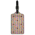 Pastel Striped Cupcake Pattern Print Luggage Tag