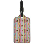 Pastel Striped Cupcake Pattern Print Luggage Tag