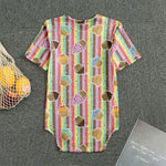 Pastel Striped Cupcake Pattern Print Men's Bodysuit