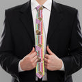 Pastel Striped Cupcake Pattern Print Necktie