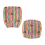 Pastel Striped Cupcake Pattern Print Office Chair Cover