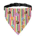 Pastel Striped Cupcake Pattern Print Over The Collar Dog Bandana