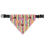 Pastel Striped Cupcake Pattern Print Over The Collar Dog Bandana