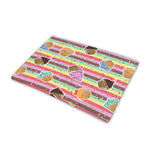 Pastel Striped Cupcake Pattern Print Pet Cooling Mat Cover