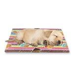 Pastel Striped Cupcake Pattern Print Pet Cooling Mat Cover