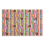 Pastel Striped Cupcake Pattern Print Placemat