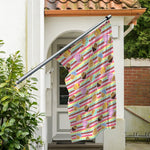 Pastel Striped Cupcake Pattern Print Polyester Flag