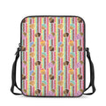 Pastel Striped Cupcake Pattern Print Rectangular Crossbody Bag