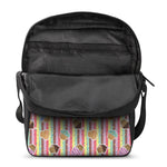 Pastel Striped Cupcake Pattern Print Rectangular Crossbody Bag