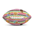 Pastel Striped Cupcake Pattern Print Rugby Ball