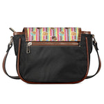 Pastel Striped Cupcake Pattern Print Saddle Bag