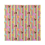Pastel Striped Cupcake Pattern Print Silk Bandana