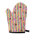 Pastel Striped Cupcake Pattern Print Single Oven Mitt