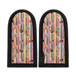 Pastel Striped Cupcake Pattern Print Skillet Handle Cover