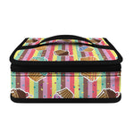 Pastel Striped Cupcake Pattern Print Small Lunch Bag
