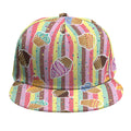Pastel Striped Cupcake Pattern Print Snapback Cap