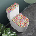 Pastel Striped Cupcake Pattern Print Toilet Lid And Tank Cover Set