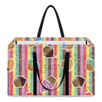 Pastel Striped Cupcake Pattern Print Utility Tote Bag