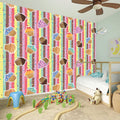 Pastel Striped Cupcake Pattern Print Wall Sticker
