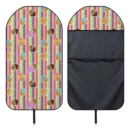 Pastel Striped Cupcake Pattern Print Waterproof Car Seat Cover
