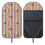 Pastel Striped Cupcake Pattern Print Waterproof Car Seat Cover