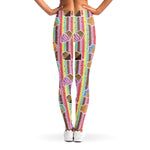 Pastel Striped Cupcake Pattern Print Women's Leggings