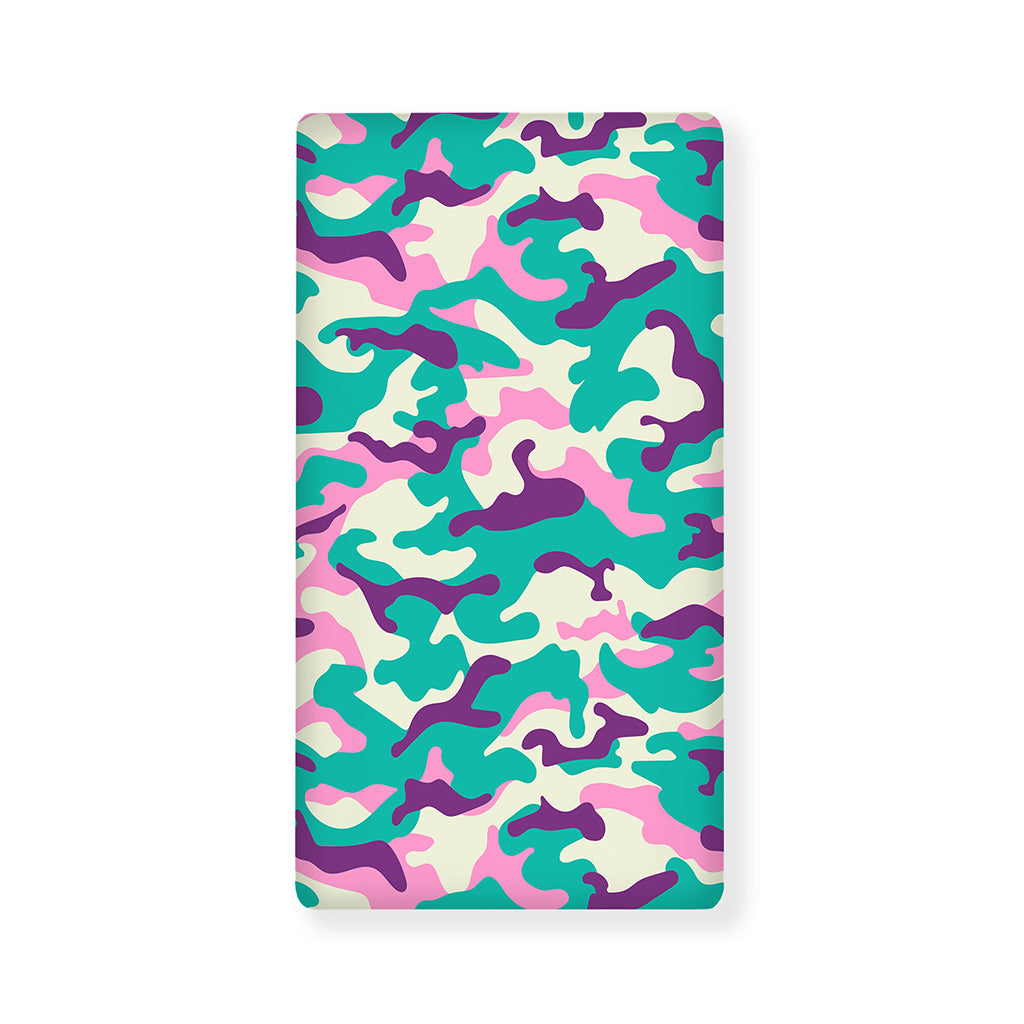 Pastel Teal And Purple Camouflage Print Baby Crib Sheet