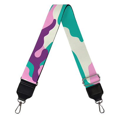 Pastel Teal And Purple Camouflage Print Bag Strap