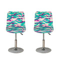 Pastel Teal And Purple Camouflage Print Bar Stool Covers