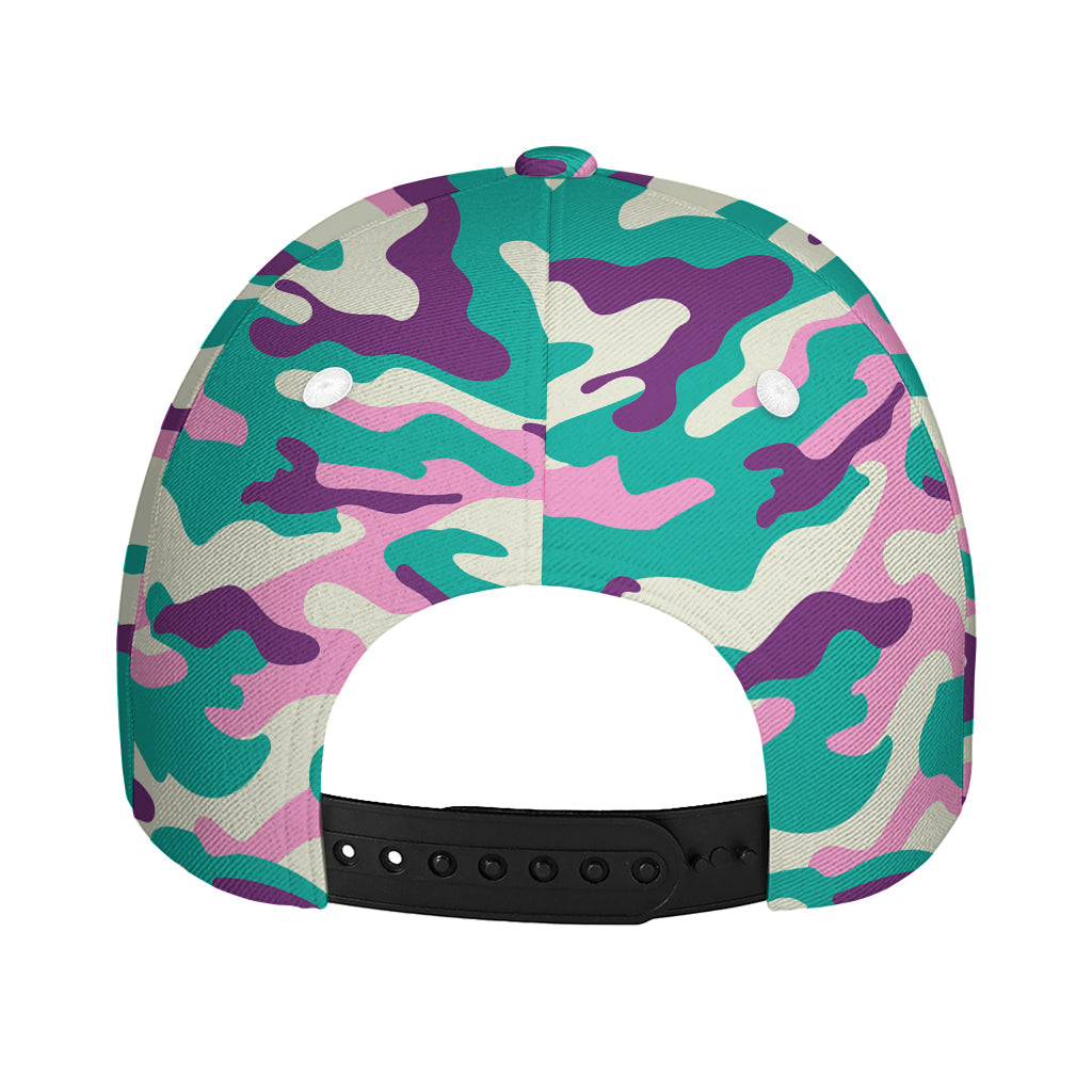 Pastel Teal And Purple Camouflage Print Baseball Cap