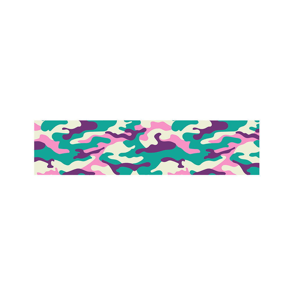 Pastel Teal And Purple Camouflage Print Bed Runner