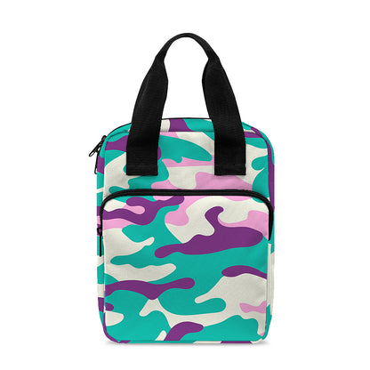 Pastel Teal And Purple Camouflage Print Bible Tote Bag