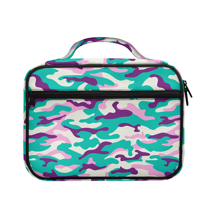 Pastel Teal And Purple Camouflage Print Briefcase Bible Bag
