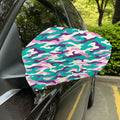 Pastel Teal And Purple Camouflage Print Car Side Mirror Covers
