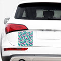 Pastel Teal And Purple Camouflage Print Car Sticker