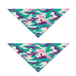 Pastel Teal And Purple Camouflage Print Dog Bandana
