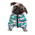 Pastel Teal And Purple Camouflage Print Dog Zip Up Jacket