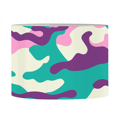 Pastel Teal And Purple Camouflage Print Drum Lamp Shade