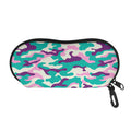 Pastel Teal And Purple Camouflage Print Glasses Case